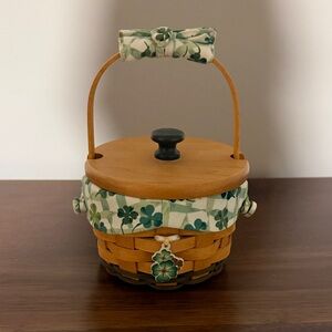 Charming Woven Basket with Clover Design